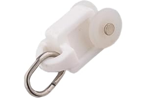 Fendawn Strive 20 Stück Vorhanghaken Vorhangschiene Schiene Rollers Rad Swivel Ring Dual Wheel Roller Carriers Curtain Installation