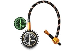 ATsafepro Manometro Pressione Gomme professionale 2 in 1, Misuratore pressione pneumatico 75Psi con valvola di sfiato Fodera speciale per pneumatici fuoristrada 4X4