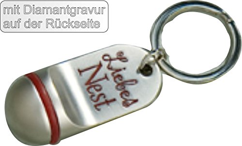Preisvergleich Produktbild Hotel Schlüsselanhänger "LIEBESNEST" 50884 mit Diamantgravur