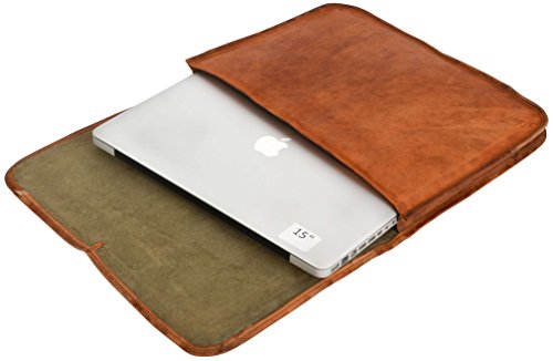 Gusti Leder nature  Chris  Tasche f  r Laptop mit Bildschirmdiagonale 15 6  Notebooktasche 40 x 28 x 6 cm MacBook Pro 15  H  lle Ziegenleder Braun L7