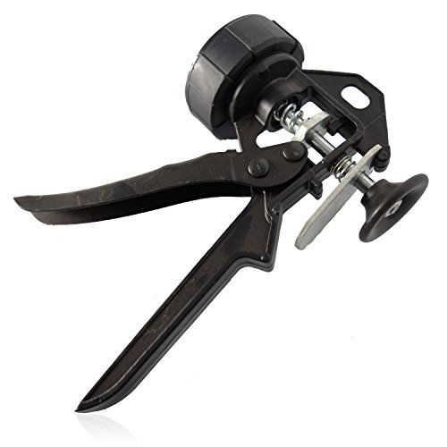 HSM Kartuschenpresse Kartuschenpistole Profi Silikonspritze für Bad Sanitär Silikon Presse geschlossen Dichtstoffpistole (600 ml) + 10 x Kartuschenspitzen - 3