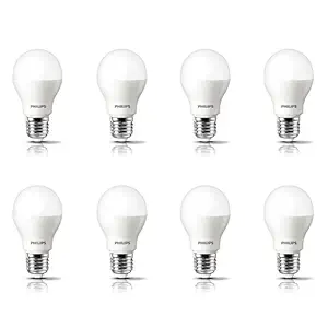 Philips Ace Saver Base E27 7-Watt LED Bulb (Pack of 8, Cool Day Light)