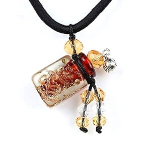 Pendant Jewelry Small Cremation Urns Funeral For Ashes Holder Urn Mini Pet Casket Lampwork Glass Essential Oil Bottle Cork Vial Necklace (Color : Brown)