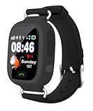 VIDIMENSIO GPS Telefon Uhr 'Kleiner Affe - schwarz', ohne Abhörfunktion, neueste Version, mit sicherem deutschen Server, SOS Notruf + Telefonfunktion, Anleitung + Uhr + App + Support: auf Deutsch