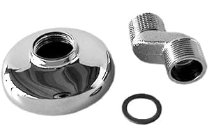 BAGNOCLIC Raccord excentré Laiton M 1/2” à M 3/4” déport 56 mm avec Rosace décorative, Installation Facile et Durable