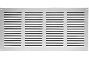 ABOUT VENT 400x200mm Grille de Ventilation en Acier Blanc avec Moustiquaire - Grilles d'aération Métallique