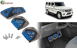 Selifaur - 3 Pcs Blue Non-Slip Manual Car Pedals kit Pad Covers Set for Bolero 2020