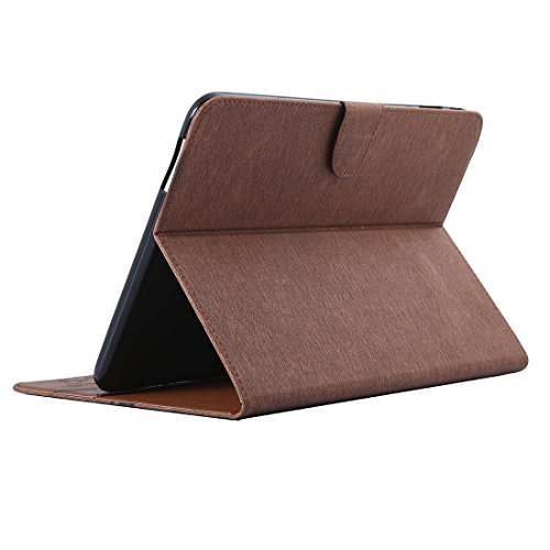 HB-Int 3 in 1 Flip PU Leder Schutzhülle für Samsung Galaxy Tab 4 SM-T530 T535 (10.1″) Brieftasche Book Style Lederhülle Standfunktion Shell Blumen Schmetterling Drucken Kreditkartenfächer Tasche Magnetverschluss Rundum Mode Braun Ledertasche Klapp Protective Wallet Case Folio Handy Etui Kunstleder Schale Pocket Holster Beschützer Haut Weich Silikon Back Case Stylus Pen + Staub Stecker - 4