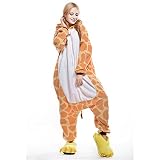 Free Fisher Damen/ Herren Schlafanzug Pyjama, Tier Kostüm, Giraffe, Gr. M (Körpergröße 160-169 CM) -