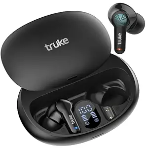 truke Buds S1 True Wireless In Ear Earbuds with Mic, Environmental Noise Cancellation(ENC) & Quad MEMS Mic for Clear Calls | Up to 10hrs of Playtime | Premium Sliding Case | Low Latency | Bluetooth 5.1 | IPX4