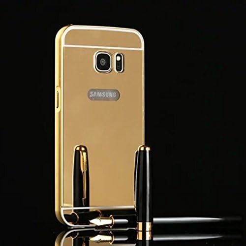 Galaxy Note FE/7 Case, Very Light Slim Reflective Make-Up Plated Mirror Cover With Metal Bumper, WEIFA Newest Super Cool 2 In 1 Protection Combined CellPhone Case For Samsung Galaxy Note FE/7 Gold