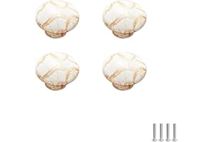 SYDARSYN 4 Piezas Manijas de Cerámica Vintage Manijas de Puerta para Puertas de Gabinete Tiradores de Muebles Cocina Cajones Perillas de Armario Cómodas Pomos Agujero único