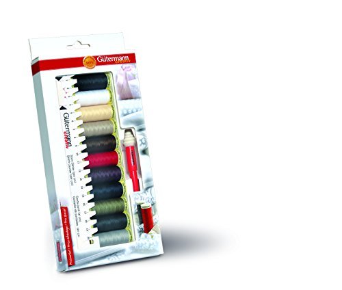 Gutermann 734578 - Kit inicial con hilo de coser , medidor manual y desgarrador de costuras, tonos básicos