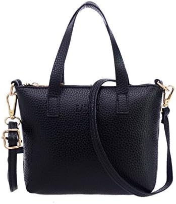 NBAmask Women Fashion Handbag Leather Mini Shoulder Bag Messenger Tote Bags (Black)