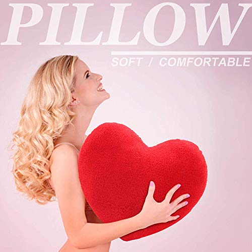 Tickles Heart Cushion Soft Stuffed Plush Toy Gifts for Boys & Girls Wedding Anniversary Birthday Valentine's Day (Size: 35 cm Color: Red)