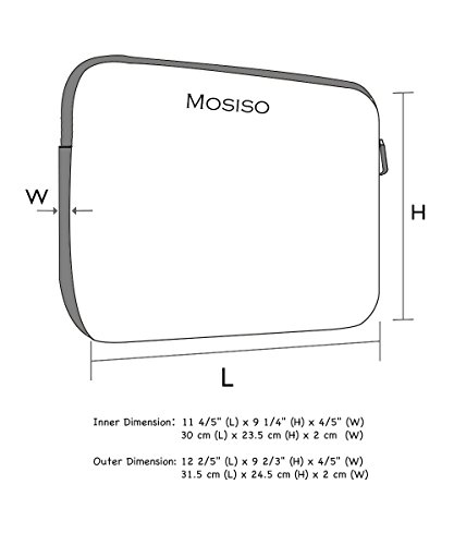 MOSISO Chevron Segeltuchstoff Hülle Sleeve Tasche für 11-11,6 Zoll MacBooks, Laptops mit Bonus-Tasche Farbe: Schwarz