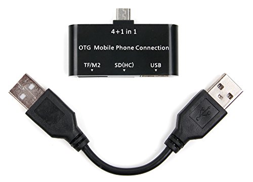 DuraGadget 4+1 in 1 Karten-Lesegerät für Samsung Galaxy Tab A 10.1 SM-T580 Wi-Fi / T585 LTE / Samsung Galaxy Tab A 9.7 Wi-Fi SM-T550NZKADBT / Samsung Galaxy Tab A 9.7 LTE SM-T555NZWADBT Tablets