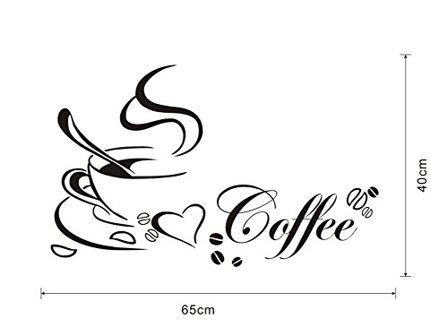Lumanuby Wandtattoos Küche Kaffee Wandsticker Wandaufkleber Abnehmbare für Esszimmer Café Und Restaurant - 2