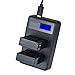 Produktbild TOP-MAX USB DUAL Battery Charger with Exclusive LED Screen for Canon EOS M, EOS 100D, EOS Rebel SL1, EOS Kiss X7 Digital Camera