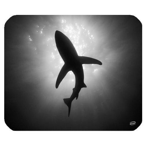 iFUOFF Animal Design Shark Silhouette Mousepad Rubber Mouse Pad 220mm x 180mm