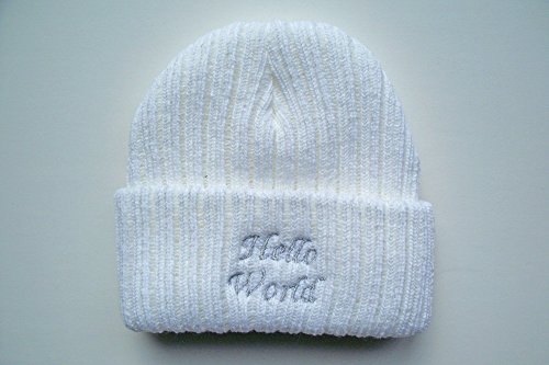 Baby boys Girls NEWBORN hat I love mummy daddy nanna just arrived (Hello World, WHITE)