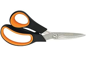 Fiskars Forbici per Verdure, Lunghezza: 20,4 cm, Lame in Acciaio Inossidabile e Impugnatura in Plastica, Nero/Arancione, Solid, SP-240, 1063327