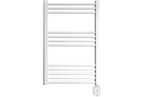 ROINTE Toallero Eléctrico Blanco 300W | Secatoallas Elba Oval 120 cm | Calefactor Decorativo para Baño, Aseo y Estancias de 12 Tubos