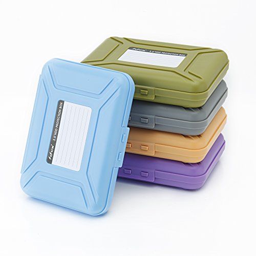 [5-farb]SISUN Professional Premium Antistatische Hard Drive Protection Box für 3,5 / 2,5-Zoll-HDD Storage Grau / Lila / Gelb / Blau / Grün (3,5" Fünf farb)