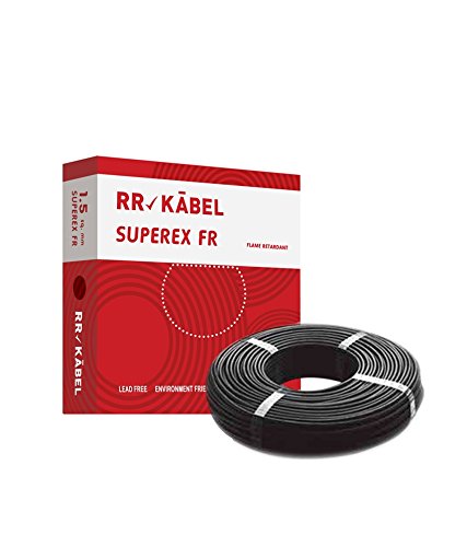 RR Kabel PVC Insulated 1.5mm Single Core Flexible Copper Wires & Cables for Domestic/Industrial Electric | Home Electric Wire | 90 Mtr | Electrical Wire | (Black)