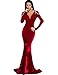 Produktbild Elegantes Abendkleid, Samt & Perlen, langes Kleid Kreuzfahrt Ball Cocktail Kleid Größe M, EU 38-40, Rot