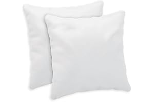 GIOVANNI DOLCINOTTI MADE IN ITALY Giovanni Dolcinotti | Set 2 Federe Cuscini Divano 50x50 - Copricuscini Decorativi - 100% Cotone - Fodere con Cerniera Nascosta - Bianco - Modello Atlanta