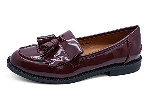 burgundy loafers ladies