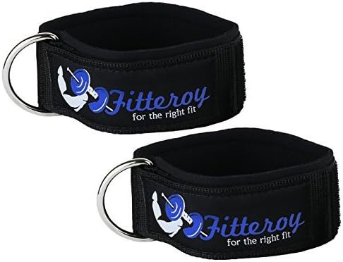 Padded Ankle Straps (Pair) for Lower Body Exercise and Weight Training -Use with Cable Machines and Resistance Bands