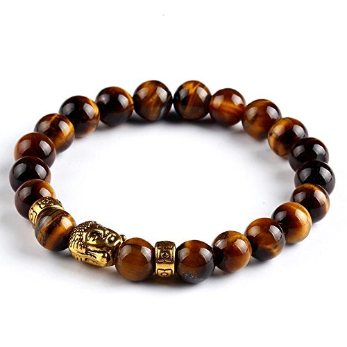 Jewels Galaxy Luxuria Edition Tiger Eye Stone & Golden Buddha Inspired Stunning Bracelet For Men/Women/Girls RS.299 (88.00% Off) - Amazon
