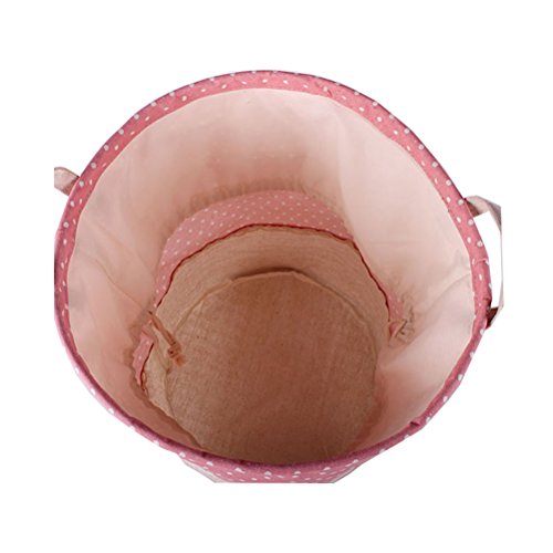 Fieans Wäschekorb Klapp Kinder Spielzeug organizer Spielzeug aufbewahrung Spielzeug Warenkorb Kleidung Halter wäschebox mit Deckel gepunktet-Kaffee - 3