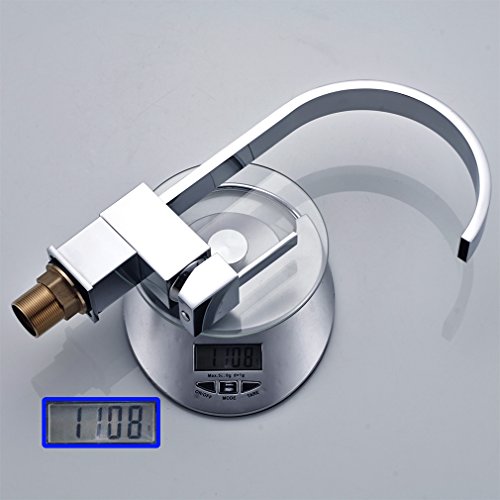 Auralum® Design Wasserhahn Hoher C-Auslauf Spültischarmatur Einhandmischer Küche Spüle - 5