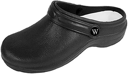 Women's Garden Clogs, Slip On, Lightweight, Synthetic, For Her, Black Size 5
