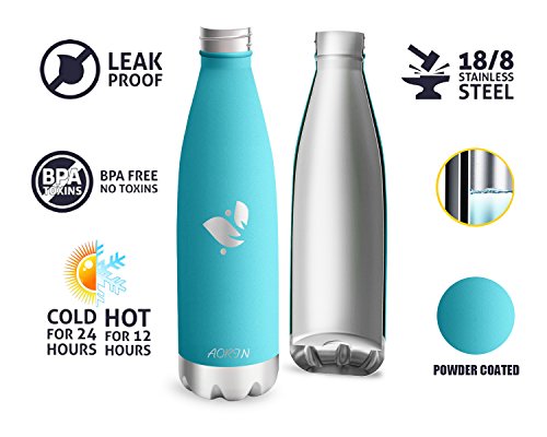 Aorin 500ml-17oz&750ml-24oz Doppelwandige Vakuum-isolierte Edelstahl-Trinkflasche, um Ihre Getränke heiß und kalt zu halten Ideal für Outdoor-Sport Camping Mountainbike. - 2