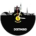 Produktbild Wanduhr Dortmund Schallplattenuhr mit Quarzwerk Dortmund Skyline schwarz-gelb Wand-Deko Design Uhr Wand-Dekoration Retro-Uhr Vintage-Uhr