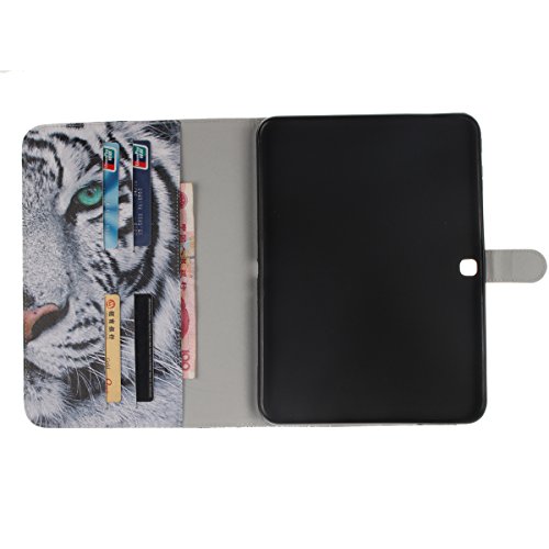 Galaxy Tab 4 10.1 Hülle,Ukayfe Weißer Tiger Painted Schutzhülle fur Galaxy Tab 4 10.1 SM-T530 Ledertasche Lederhülle Smart Case Cover,[Bunt Muster Design] Kunstleder Tasche PU Leder Schutzhülle Brieftasche Etui Schale Hülle for Galaxy Tab 4 (10.1 Zoll) SM-T530 mit 1 x Schwarze Eingabestift - 6
