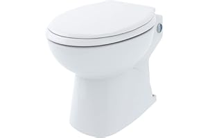 Aquacompact Silence - WC Broyeur Silencieux, Double Chasse Éco, Cuvette Anticalcaire, Abattant Antibactérien Frein de Chute, Relevage 3m Vertical, 40m Horizontal, 500W, Fabrication FR, Garantie 2 Ans