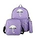 Produktbild Dragon868 3pcs Candy Farben Sonnenschirm Print Preppy Rucksack Jugendliche Schüler Rucksack (Lila)