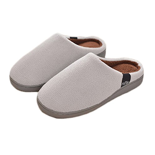 Warm & Cozy Indoor Plush House Slipper For Men,Gray