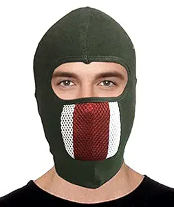 Hi-Life Pro Full Face Bike Riding Mask Dust Protection, Anti Pollution (Olive Green)