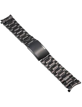 24mm Herren Damen Shwarz Edelstahl Uhren-Armband Uhrenarmbänder Uhrband Watch Band Watch Strap Uhr Unisex mit...