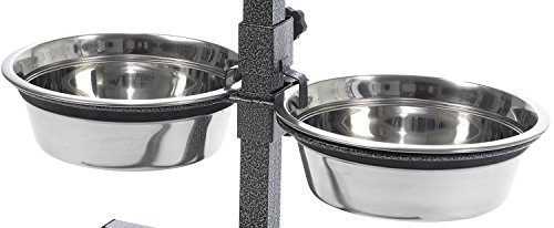 Adjustable-Double-Diner-Dog-Bowls-Raised-Feeding-Dishes-for-Natural-Eating-Position-Aiding-Digestion-Various-Sizes