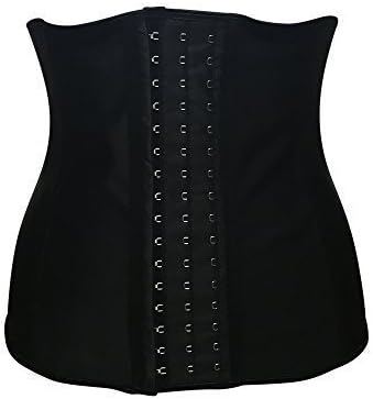 Infinity Curves Women's Waist Trainer Vest Sport Undercuts Latex Steel Boned 3 Hooks Cincher Girdle Body Shaper (L, Black)