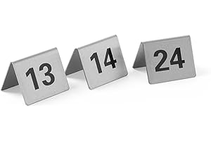 HENDI Tischnummern, Nummer 13-24, 50x35x(H)40mm, Edelstahl 18/0