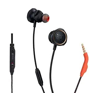 JBL Quantum 50 by Harman Wired in-Ear Gaming Headphone with Twistlock Technology, Inline Voice Focus Microphone and Master Volume Slider (Black)