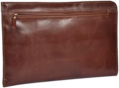 Soft Leather Brown Conference Folder Folio Document A4 Organiser Underarm Bag HLG691